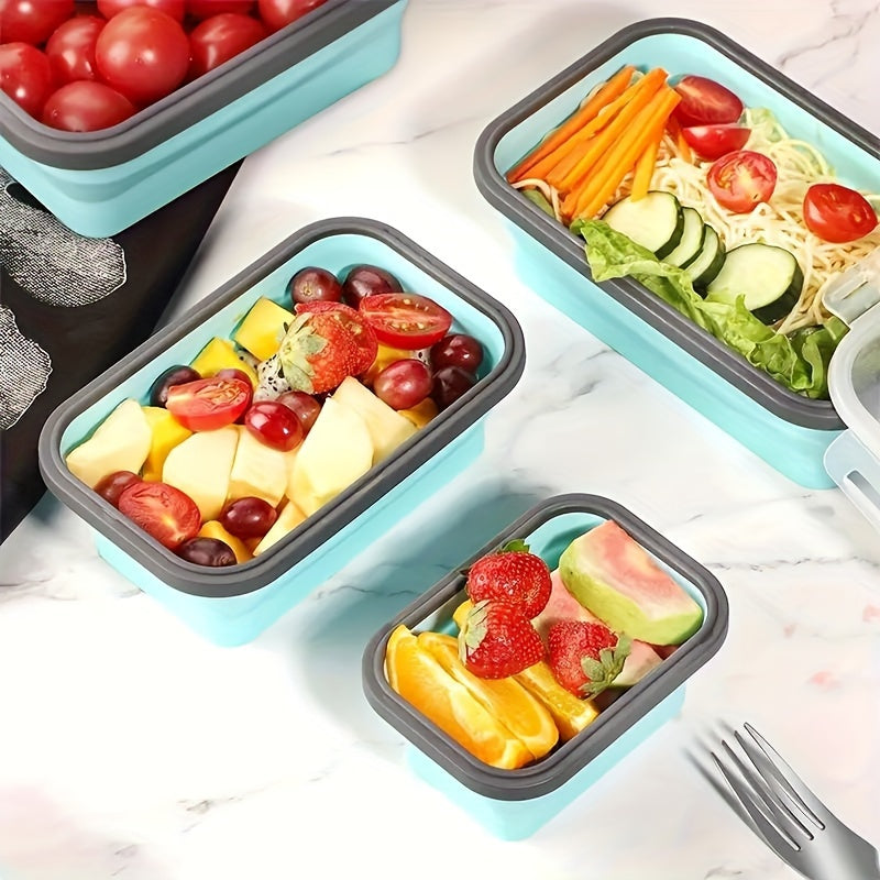 Collapsible Silicone Food Storage Containers - Microwave, Freezer & Dishwasher Safe Lunch Box with Stackable Meal Prep Containers Suitable for Leftovers, -the- Meals