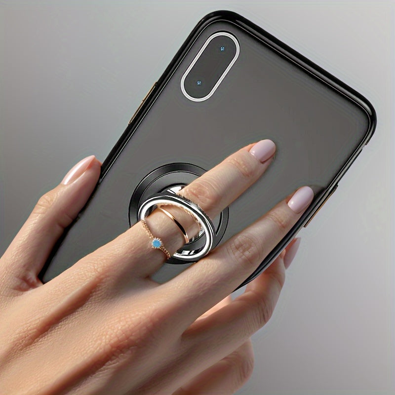 360 Grade Draaiende Universele Vingerringhouerstaander met Magnetiese Montering en Foonagterplakkerblokkiebeugel vir Selfoonmotor