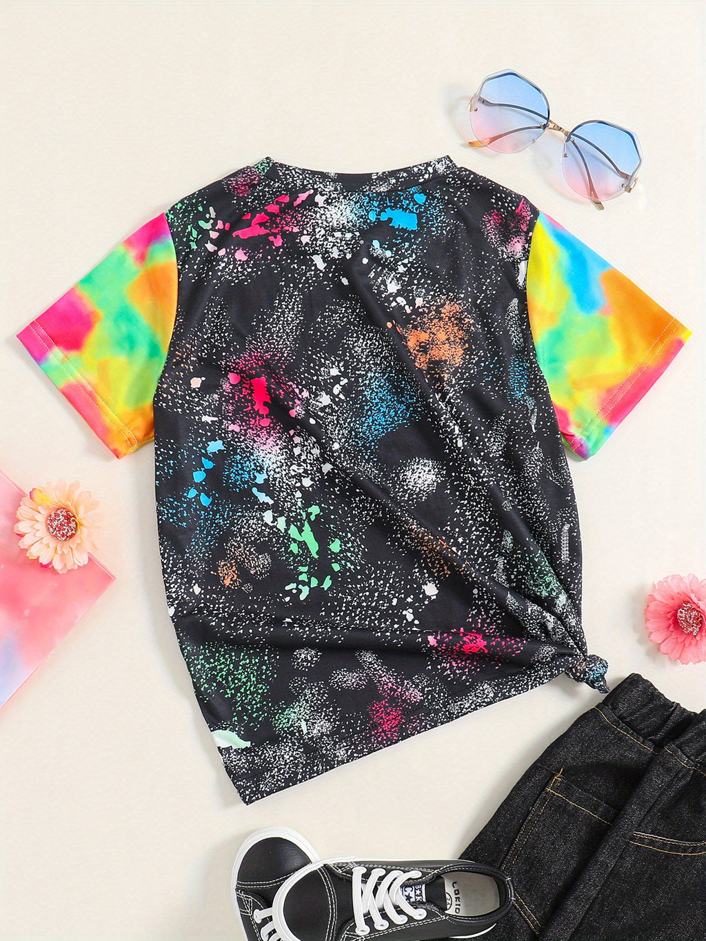 Teen Girls T-Shirts Colorful ''Sunflower'' Graphic Casual Tees Comfort Fit Short Sleeve Crew Neck Tees Top Kids Summer Clothes