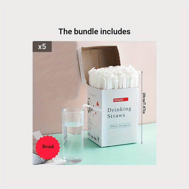 100pcs Recyclable, And Degradable Food Grade Plastic Straws, Independent Packaging Elbows For Beverage Water Cups Eid Al-Adha Mubarak