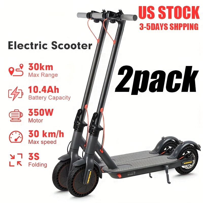 1/2PACKS 350W Electric Scooter for Adults & Teens, 6/9/15 Mph Three Speed, Max Range 20 Miles, Dual Brake & 8.5" Honeycomb Tires, Fast Charging, Foldable E- Scooter for City Commuting, Birthday Gift, Scooter For Men, Foldable