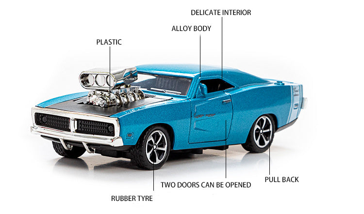 Simulation 1: 32 Alloy Sports Car Model Children's Toy Car Accessories Return Car Openable Die Casting Model Christmas, Halloween, Thanksgiving gifts