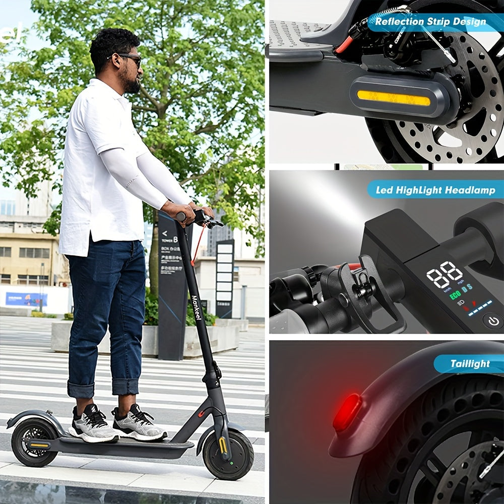 Portable Folding Commuting Electric Scooter for Adults, 8.5/10" Tires, 30KM/H Top Speed, 350W/750W Motor, Max 15-45KM Long Range, Folding E-Scooter with Dual Braking System
