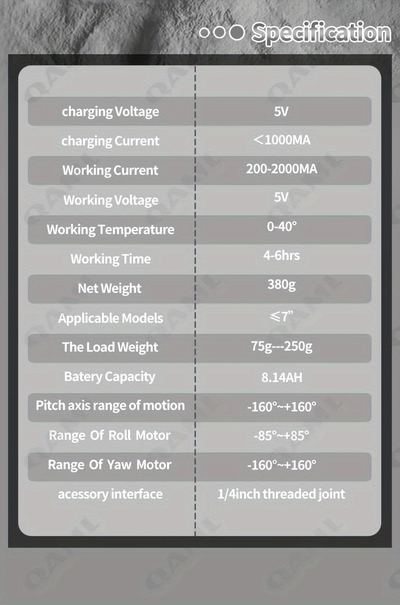 QAML F8 Handheld 3-As Gimbalfoonhouer Anti-skud Video-opname Stabiliseerder vir Xiaomi iPhone Selfoon Slimfoon