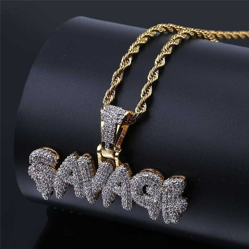 Men's Punk Classic Luxury with Synthetic Cubic Zirconiaia Pendant Hip Hop Gothic Cool Men's Necklace Fashion Jewelry Accessories Gift Jewelry