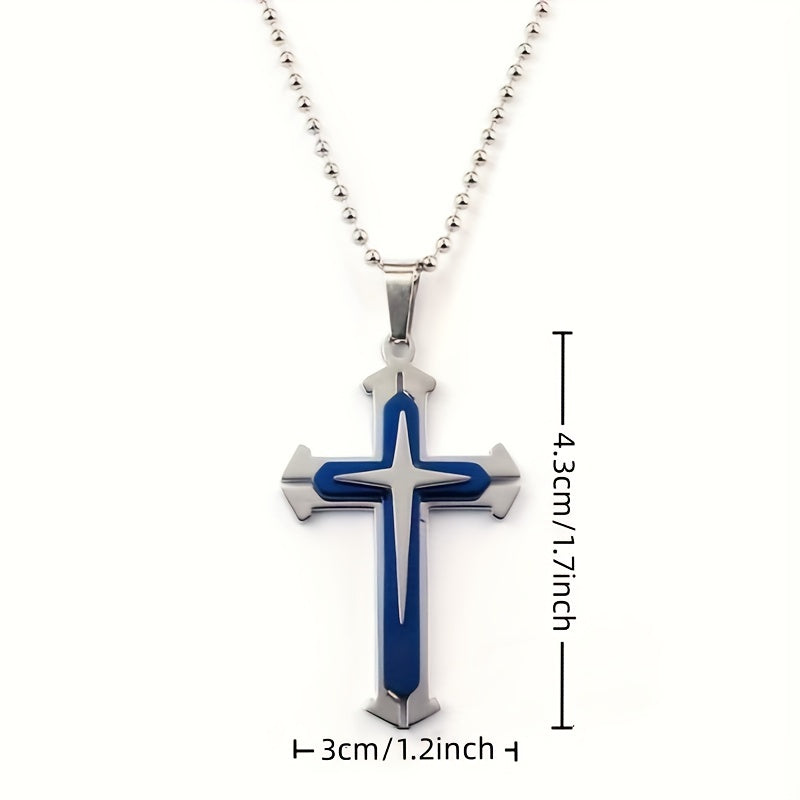 Metal Cross Necklace Simple Cross Pendant With Chain Necklace