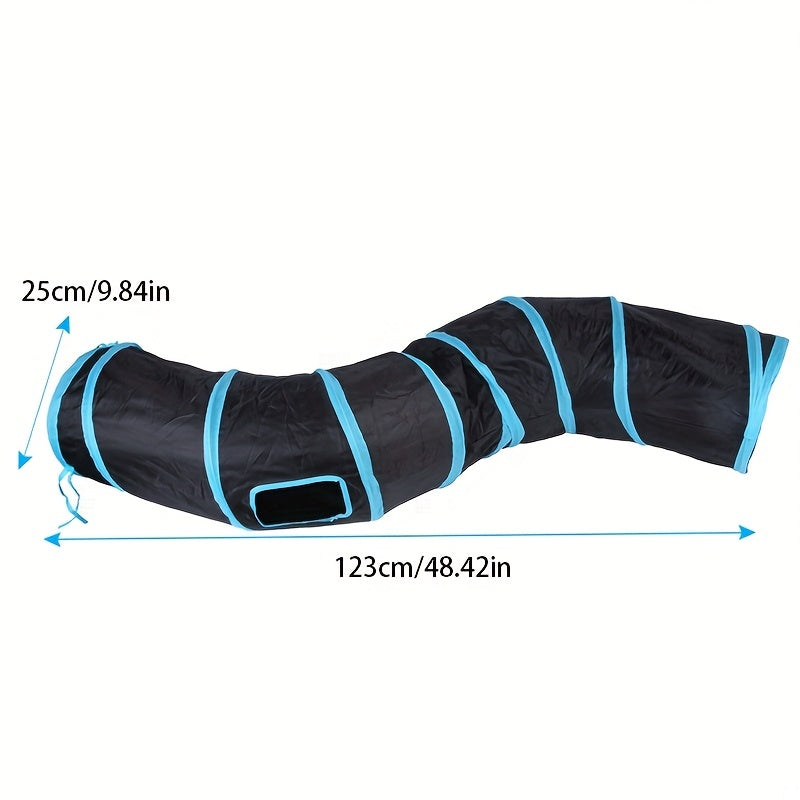 Cat Tunnel for Indoor Cats Large with Play Ball 2/3/4/5 Way Collapsible Interactive Peek Hole Pet Tube Toys for Puppy, Kitty, Kitten, Rabbit