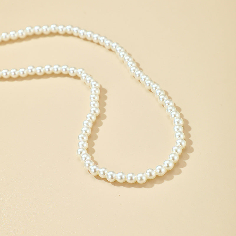 Elegant Single-Strand Faux Pearl Choker Necklace for Women - Bohemian Style, Perfect for Parties, Gatherings, and Gifts, Versatile Accessory|Clavicle Chain|Imitation Pearls