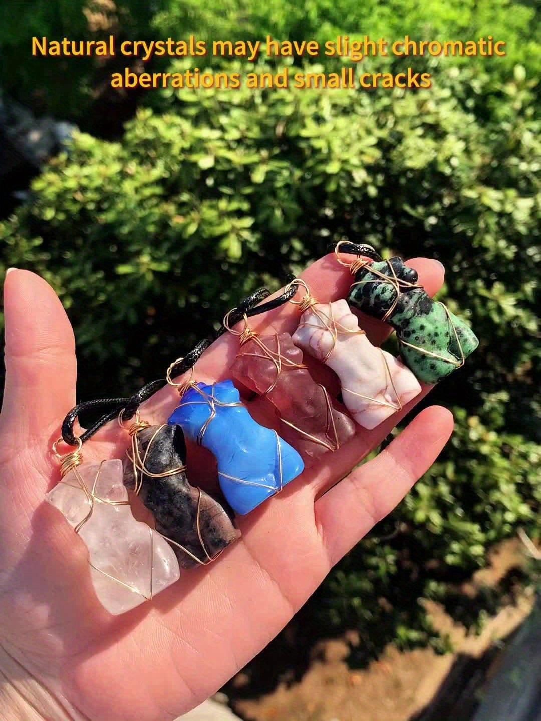 1pc, Natural Quartz Crystal Goddess Pendant Necklace - Perfect Gift for Women, Brides, and Engagements