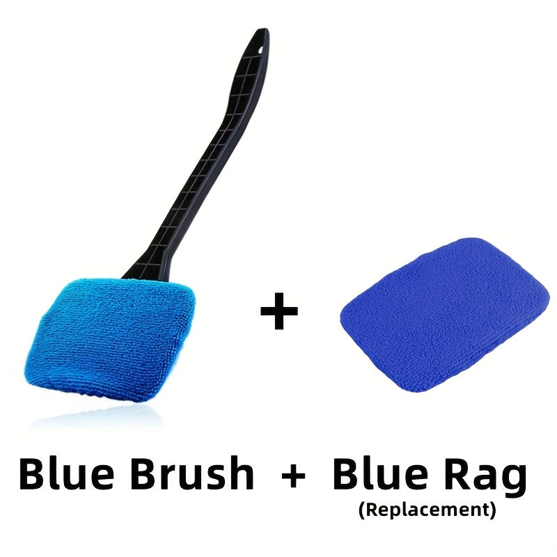 Windshield Cleaning Brush Kit | Long Handle Interior Car Glass Wiper, Plastic Material