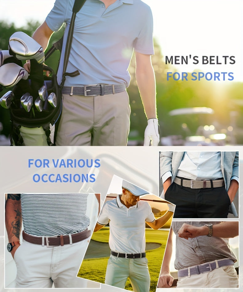 Woven Stretch Belts Made of Braided Elastic for Men And Women, Suitable for Casual Pants, Jeans, And Golf Shirts