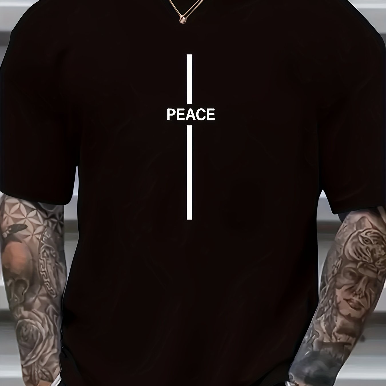 Plus Size Men's Trendy Cross Graphic Tees, Comfy Stretch Breathable T-shirts For Summer, Oversized Loose Men's Clothings