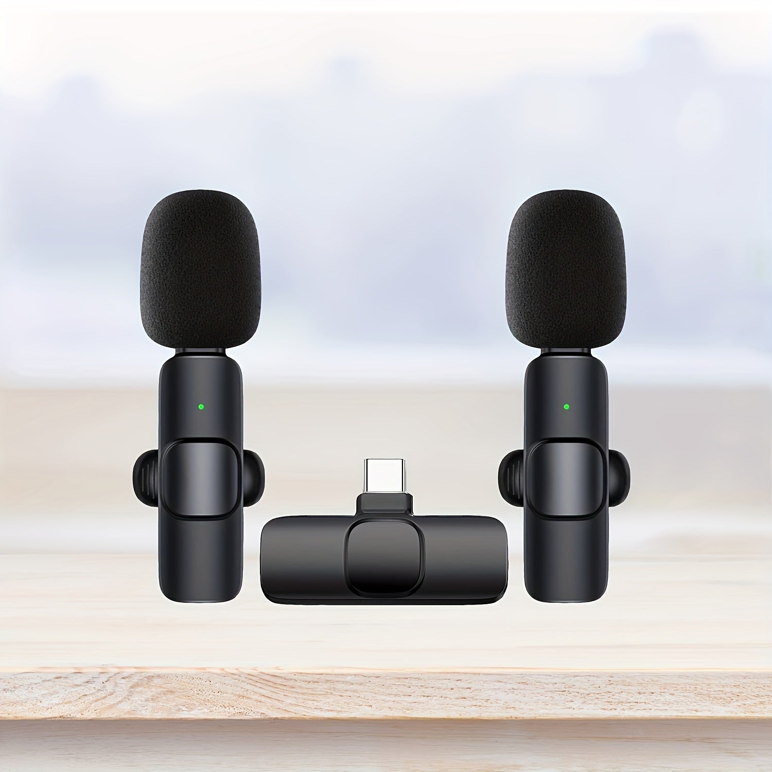 Professional Wireless Microphone, Smartphone, Laptop, Wireless Omnidirectional Condenser Recording Microphone, for Interviews, Video Podcasts, Video Logs, New Year Gift for Him