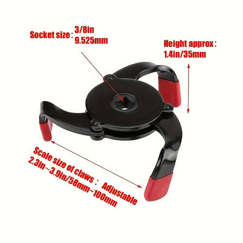 3-Way Adjustable Universal Oil Filter Wrench – 60-100mm Mechanic Tool for Efficient Car Service
