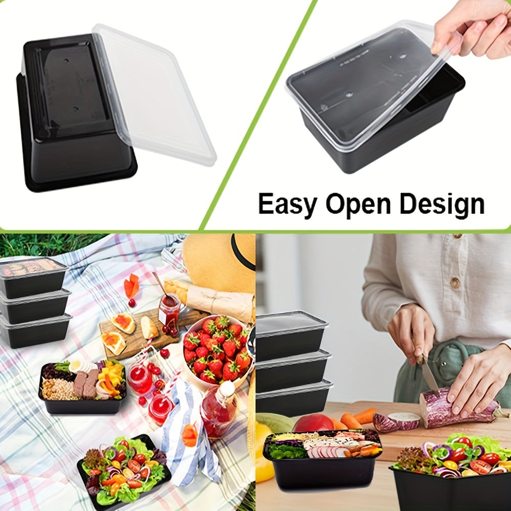 10/30/50pcs Meal Prep Containers, 26 OZ Microwavable Reusable Food Containers with Lids for Food Prepping, Disposable Lunch Boxes, Plastic Food Boxes- Stackable, Freezer Dishwasher Healthy