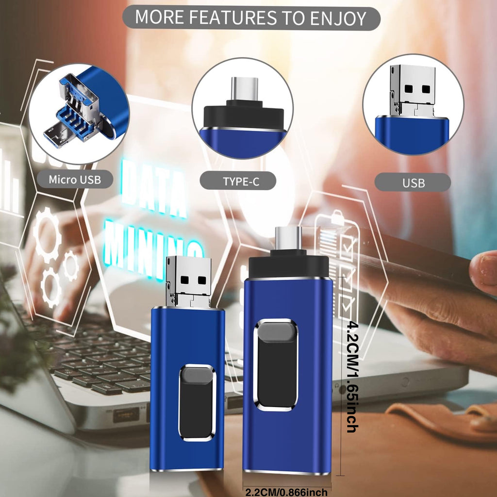 USB C Flash Drive 128GB, 3 in 1 OTG USB Type C Memory Stick Dual Type C Flash Drive Thumb Drive Photo Stick Jump Drive for USB-C Smartphone Tablet Computer Mac Laptop