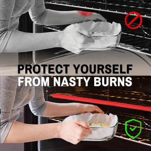 (2pc) Heat Resistant Oven Rack Shields - 14in Long Silicone Protectors Prevent Burns and Protect Food Grade Oven Racks