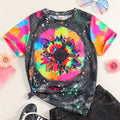 Teen Girls T-Shirts Colorful ''Sunflower'' Graphic Casual Tees Comfort Fit Short Sleeve Crew Neck Tees Top Kids Summer Clothes
