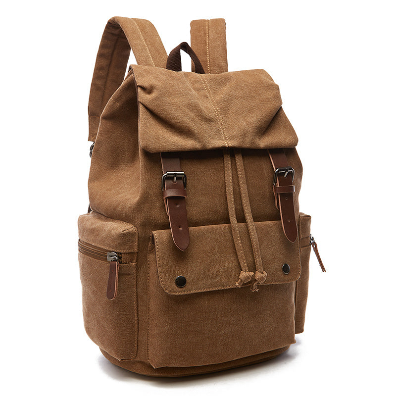 Outdoor Leisure Retro Canvas Travel Backpack - Computer Backpack - Durable & Spacious - For Men & Women - Perfect for Hiking, Camping & Everyday Use - Great Gift for Adventurers