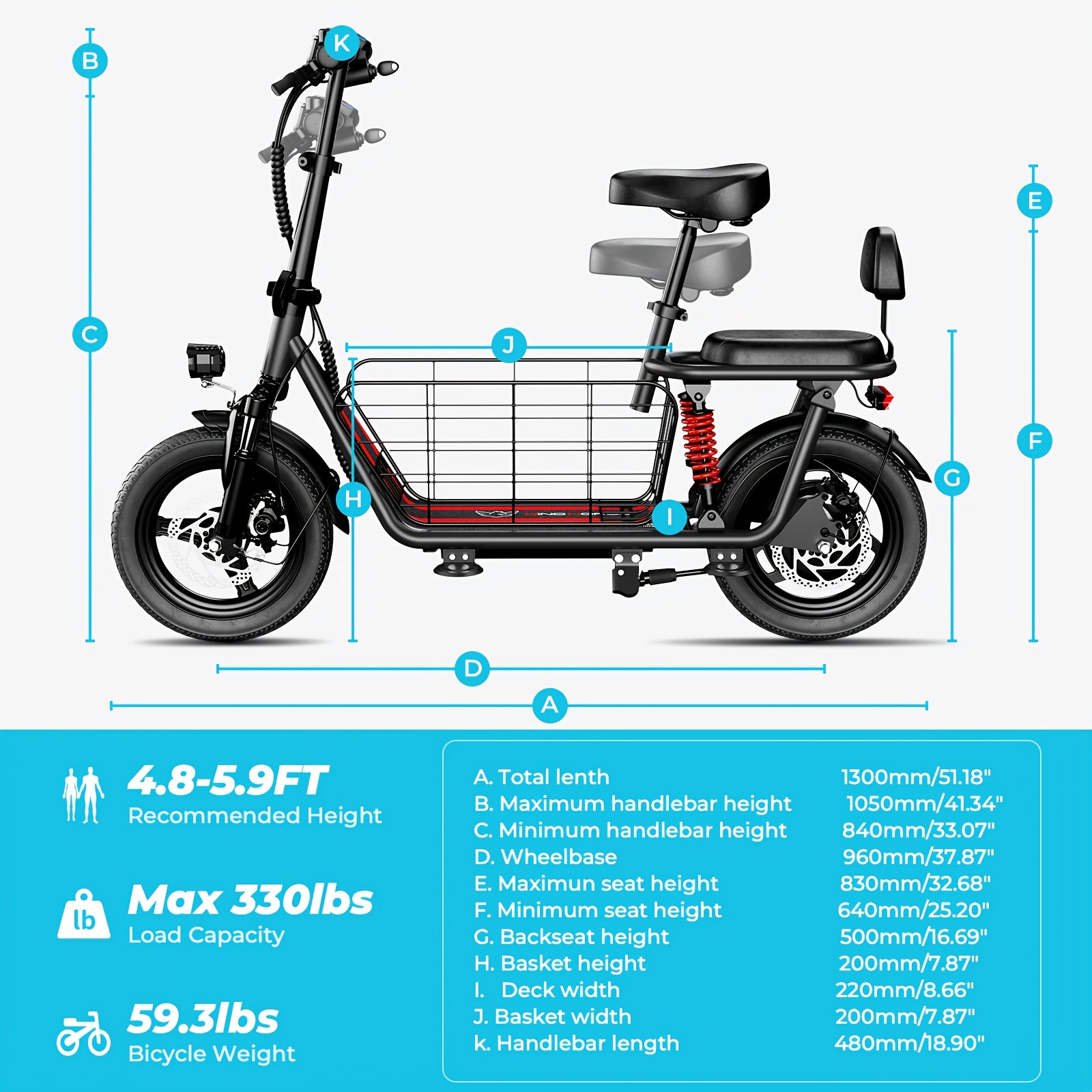 750W Peak Electric Scooter Featuring a Complimentary Seat And Basket - 480Wh Battery, Dual Suspension, Speeds Up to 22MPH, a Range of 25 Miles, LCD Display, And a Maximum Load Capacity of 330Lbs (Ideal for Commuting). This Fo