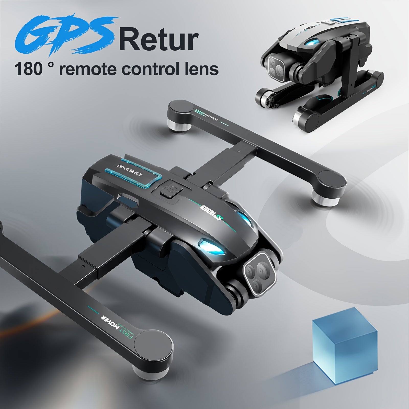 2024 GPS Drones with Camera for Adults 4K, 180° Obstacle Avoidance, Brushless Motor, 5G WiFi Transmission, Smart Return Home, Professional FPV Drone for Beginner, 36Mins Long Flight+ 2Batteries