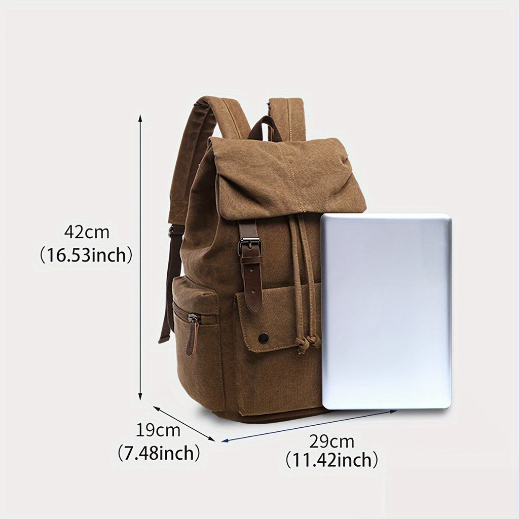 Outdoor Leisure Retro Canvas Travel Backpack - Computer Backpack - Durable & Spacious - For Men & Women - Perfect for Hiking, Camping & Everyday Use - Great Gift for Adventurers
