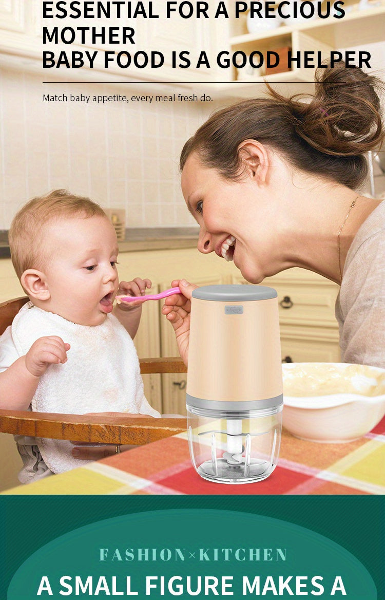 7.4v-20.29oz Multifunctional Electric Meat Grinder - Perfect for Grinding Meat, Garlic, and Making Complementary Food