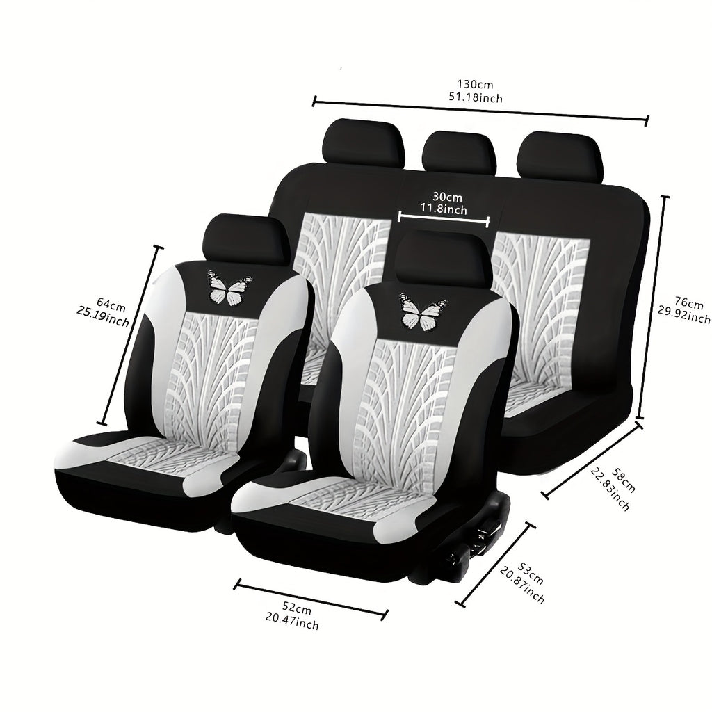 Butterfly Heat Transfer Craft Car Seat Cover for 5 Seats (Universal Type)