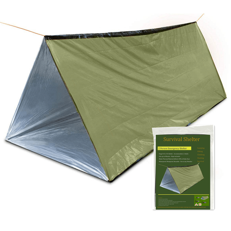 [Emergency Camping Tent] Windproof & Tear-Resistant Emergency Camping Tent - Lightweight Shelter, All-Season Portable Tent with Ground Sheet, for Camping, Hiking, Backpacking, RV, Car Emergencies - Fits 2 People, Hiking Gear,