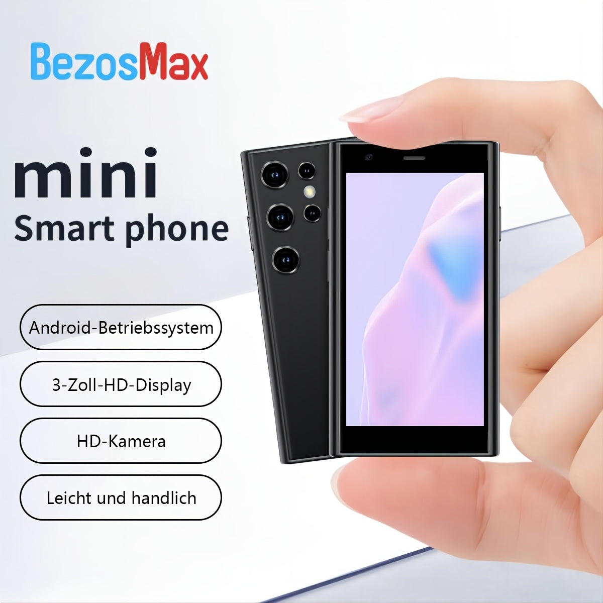 Mini Smartphone 3G Unlocked Mini Phone Kid's Smartphone 3.0'' HD Touch Screen World's Smallest Phone 1000mAh Battery Dual SIM Little Mobile Phone with Face ID Pocket Youngsters Cellphone 2GB+16GB Best Backup Phone Best Creati