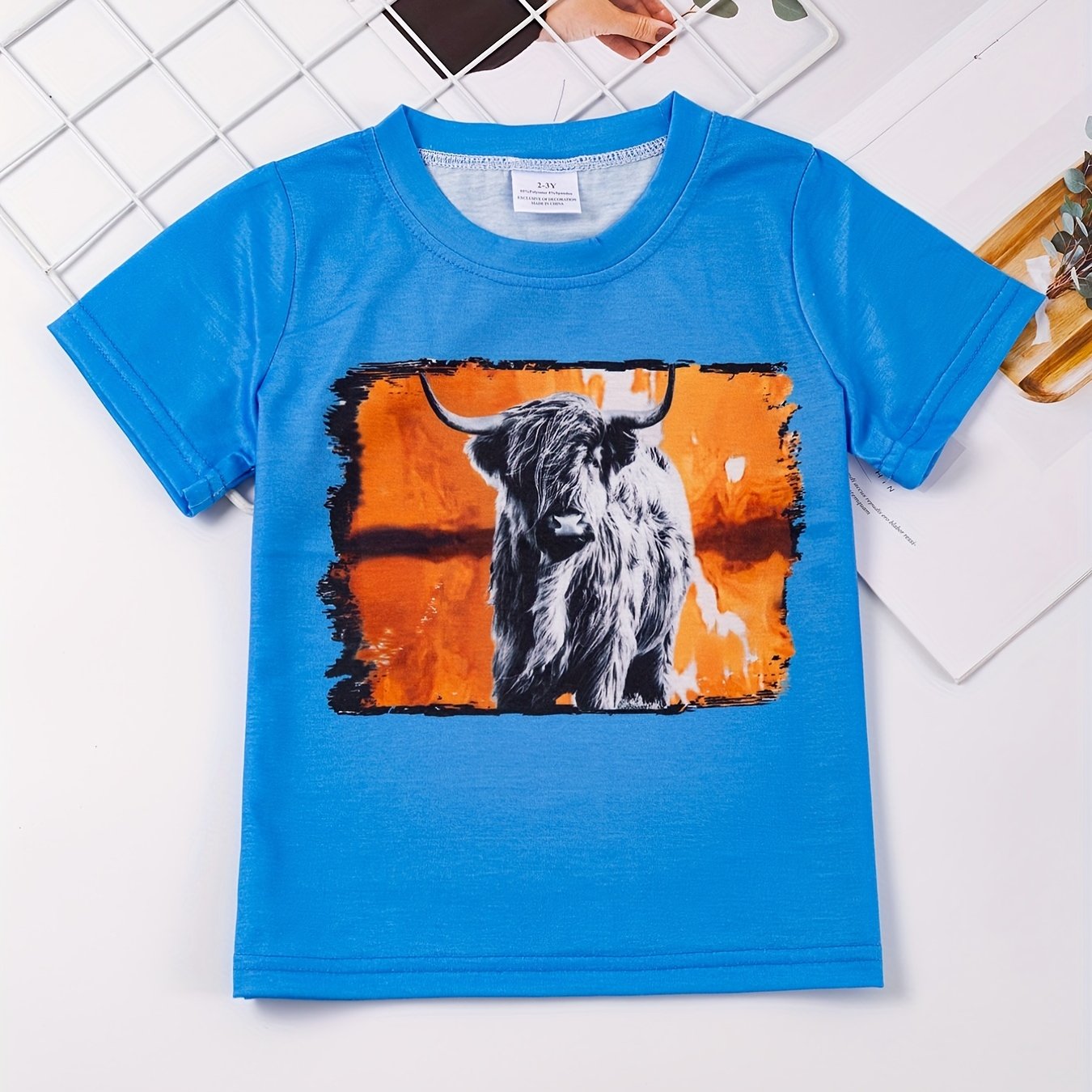 Vibrant Bull Graphic Tee - Soft, Comfortable Round Neck T-Shirts for Boys and Girls - Summer Fashion Essentials