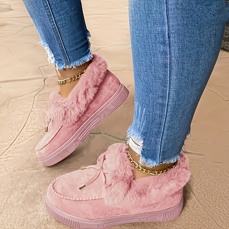 Neue Damen Winter Stiefeletten Schneestiefel Plüsch Warme Slip-on Damen Schuhe Flats Übergröße