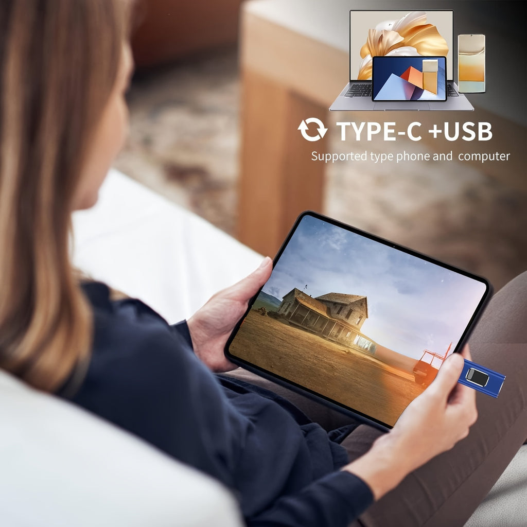 USB C Flash Drive 128GB, 3 in 1 OTG USB Type C Memory Stick Dual Type C Flash Drive Thumb Drive Photo Stick Jump Drive for USB-C Smartphone Tablet Computer Mac Laptop