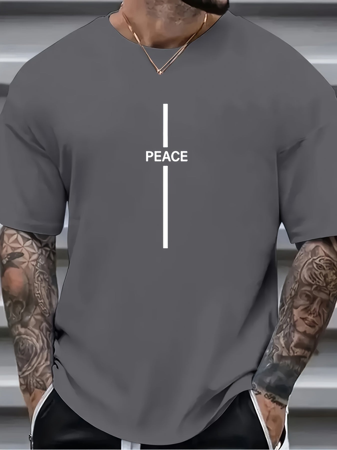 Plus Size Men's Trendy Cross Graphic Tees, Comfy Stretch Breathable T-shirts For Summer, Oversized Loose Men's Clothings