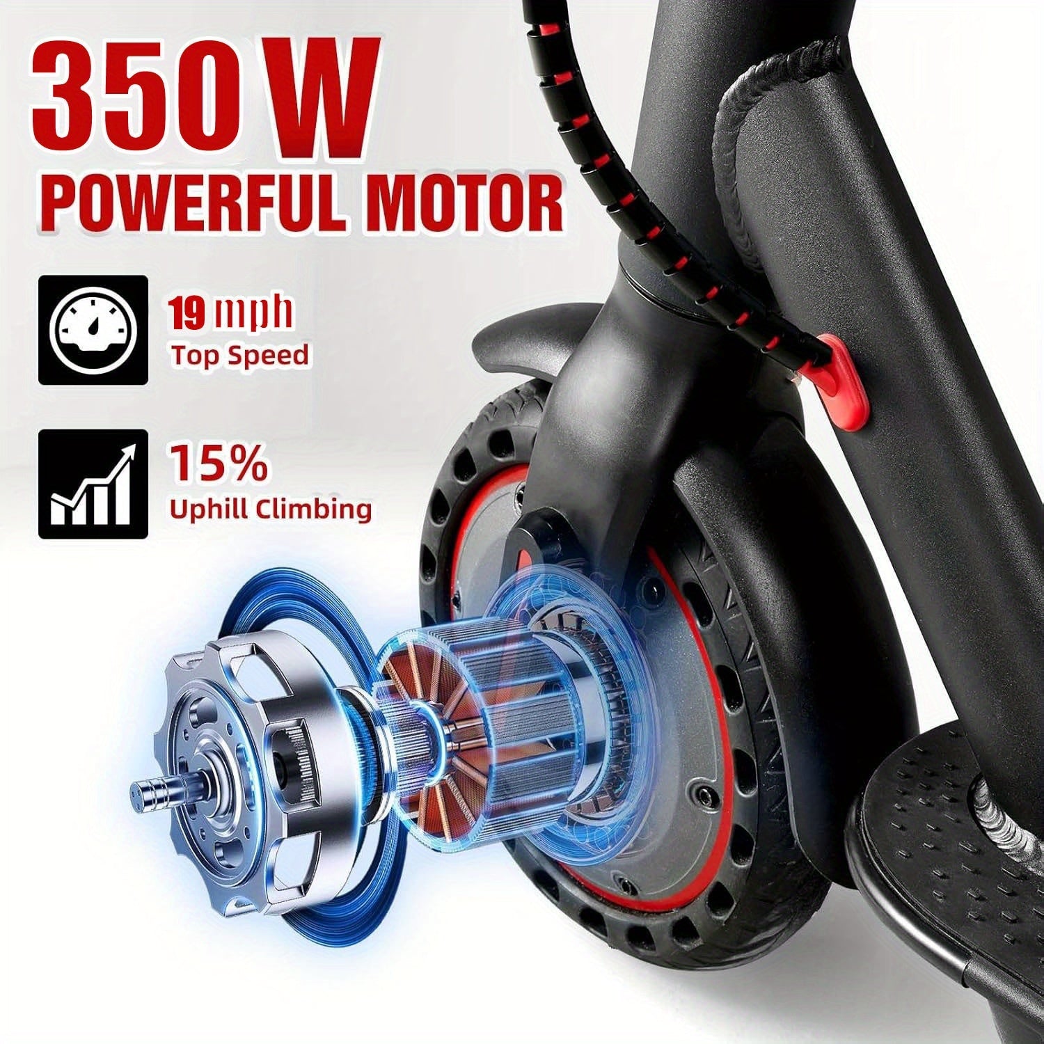 LADPED Folding Electric Scooter | 350W/500W Motor Optional, 36V-48V Battery, 8.5-14inches Anti-skid Solid Tires, Long Range, 15-20MPH Speed, Foldable Commuting E-Scooter for Adults, Surprise Birthday Gifts