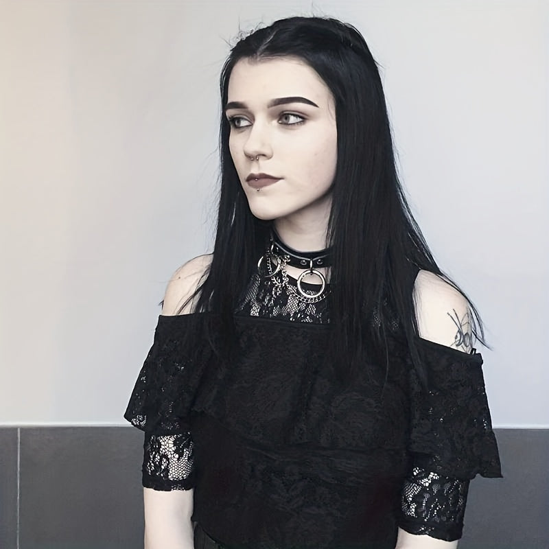 Punk Gothic Choker Necklace Dark Metal Decoration Y2k Choker Neck Jewelry