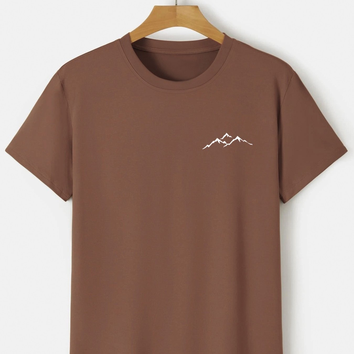 Plus Size Mountain Men's Casual Trendy Graphic Print Comfortable Crew Neck Short Sleeve T-shirts, Summer Oversized Loose Tees