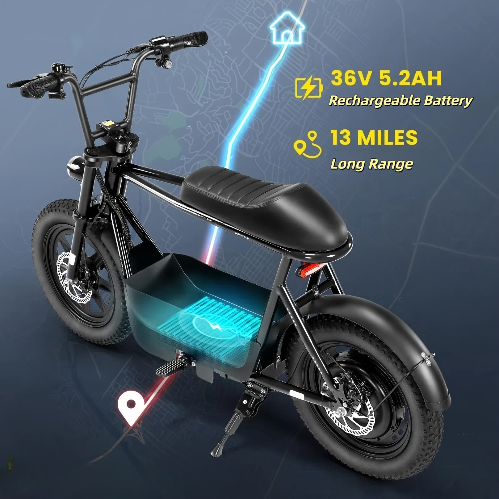 Caroma 500W Electric Scooter for Adults with Seat & Basket - 16" All-Terrain Tires, 20MPH Top Speed, 25 Miles Range, Dual Disc Brakes, LCD Display, Rechargeable Battery, Aluminum Alloy, Mixed Colors, Inflatable Tires, 48V 7.8
