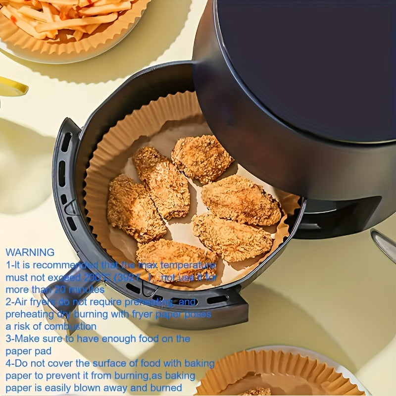 Brown Party-Specific Oil Absorbent Paper, Household Food Mat Sheets for Baking and Air Fryer Use