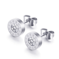 [1 Pair Roman Numeral Earrings] Stainless Steel Roman Numeral Earrings for Women - 1 Pair Fashion Synthetic Zirconia Valentine's Day Gift