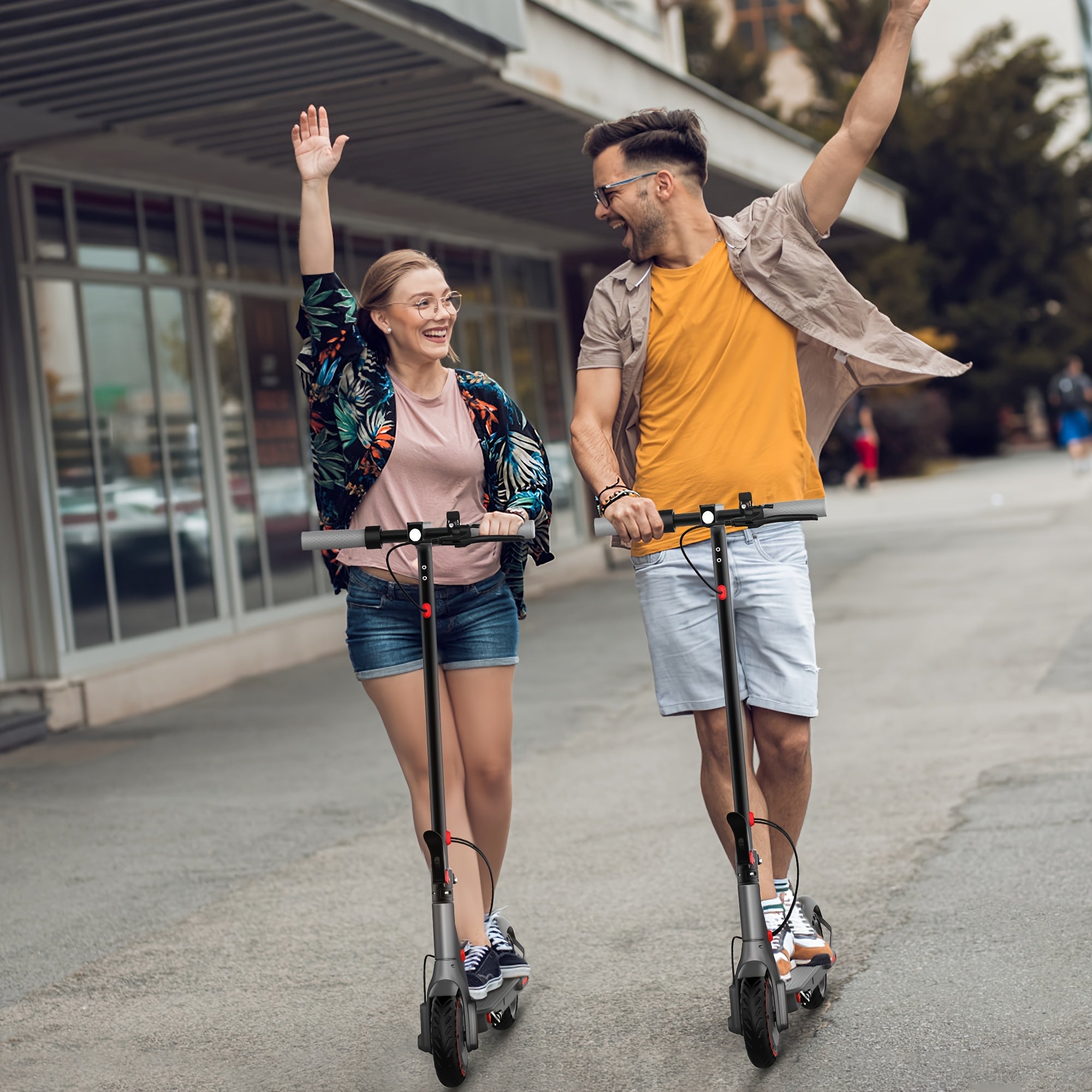 LADPED Folding Electric Scooter | 350W/500W Motor Optional, 36V-48V Battery, 8.5-14inches Anti-skid Solid Tires, Long Range, 15-20MPH Speed, Foldable Commuting E-Scooter for Adults, Surprise Birthday Gifts