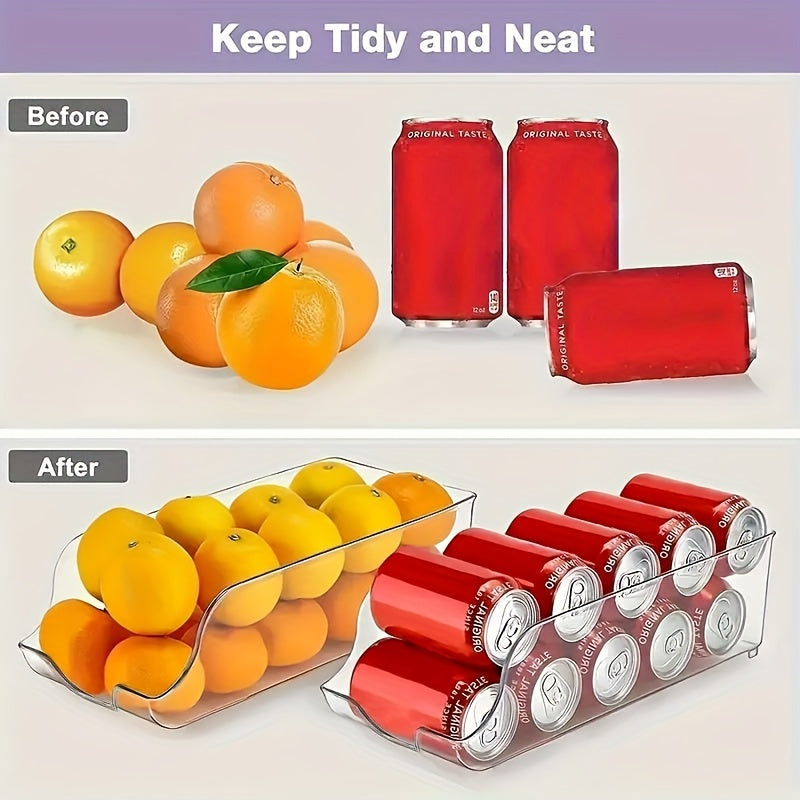Heavy-Duty Fridge Organizer Shelf, Adjustable Shelves & Space-Saving Design, Durable Plastic Refrigerator Storage System for Canned Food Beverages Condiments, Compatible with Most Standard Fridges, Easy Installation, 1 pc, Ha