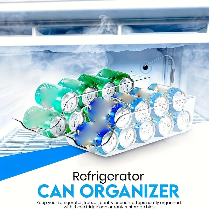 Heavy-Duty Fridge Organizer Shelf, Adjustable Shelves & Space-Saving Design, Durable Plastic Refrigerator Storage System for Canned Food Beverages Condiments, Compatible with Most Standard Fridges, Easy Installation, 1 pc, Ha