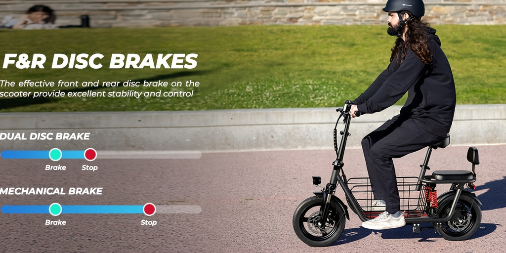 750W Peak Electric Scooter Featuring a Complimentary Seat And Basket - 480Wh Battery, Dual Suspension, Speeds Up to 22MPH, a Range of 25 Miles, LCD Display, And a Maximum Load Capacity of 330Lbs (Ideal for Commuting). This Fo