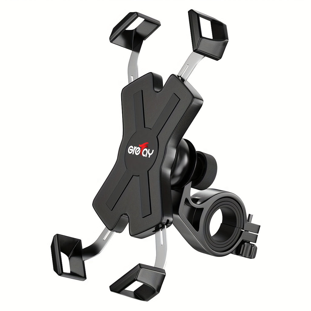 Bike Phone Mount Metal Motorcycle Handlebar Phone Holder Scooter Phone Clamp for 4.0-7.0 Inch Smartphone with 360° Rotation