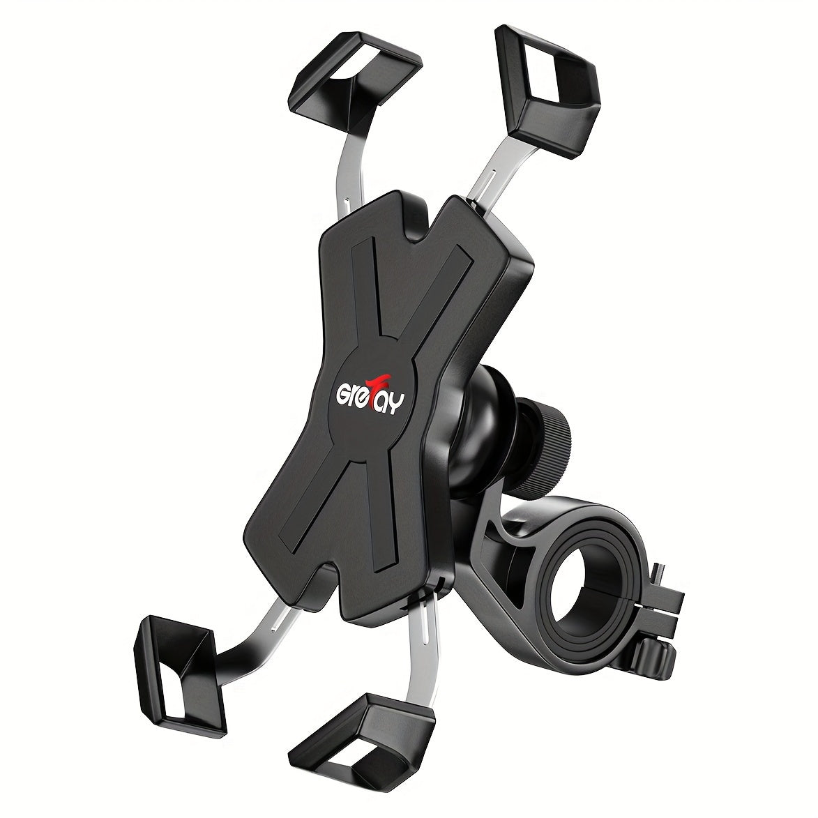 Bike Phone Mount Metal Motorcycle Handlebar Phone Holder Scooter Phone Clamp for 4.0-7.0 Inch Smartphone with 360° Rotation