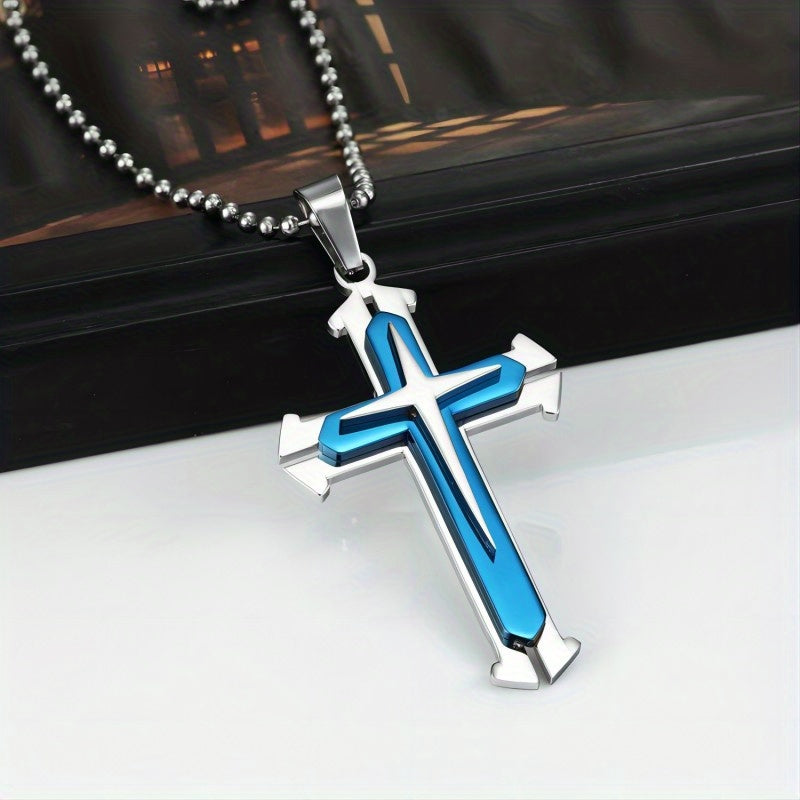 Metal Cross Necklace Simple Cross Pendant With Chain Necklace