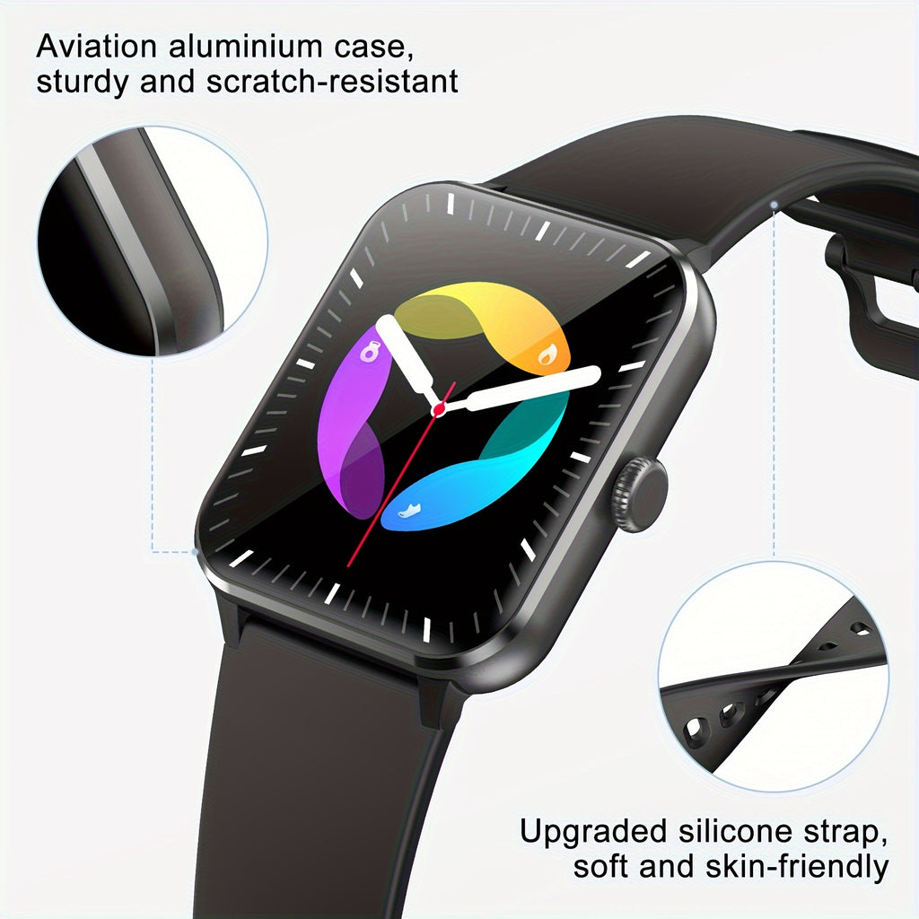 Smart Watch(Answer/Make Call), 1.85" Smart Watches for Men Women Voice Assistant, Push Message, 100+ Sport Modes, Fitness Activity Tracker, Weather, Stopwatch, Timer, Pedometer, Smartphone Watch, The Perfect Gift for Men And