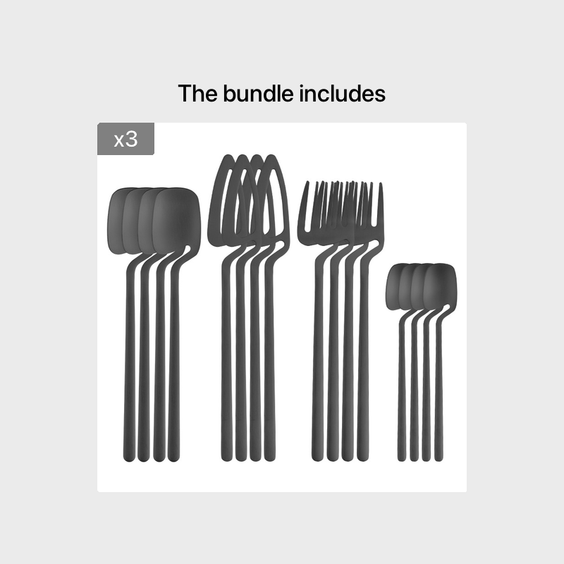 16pcs/24pcs Cutlery Set - Reusable Stainless Steel Dinnerware Set With Long Handle - Tableware Eating Utensils Set - Kitchen Supplies - For Family & Friends - Perfect for Everyday Use & Picnics