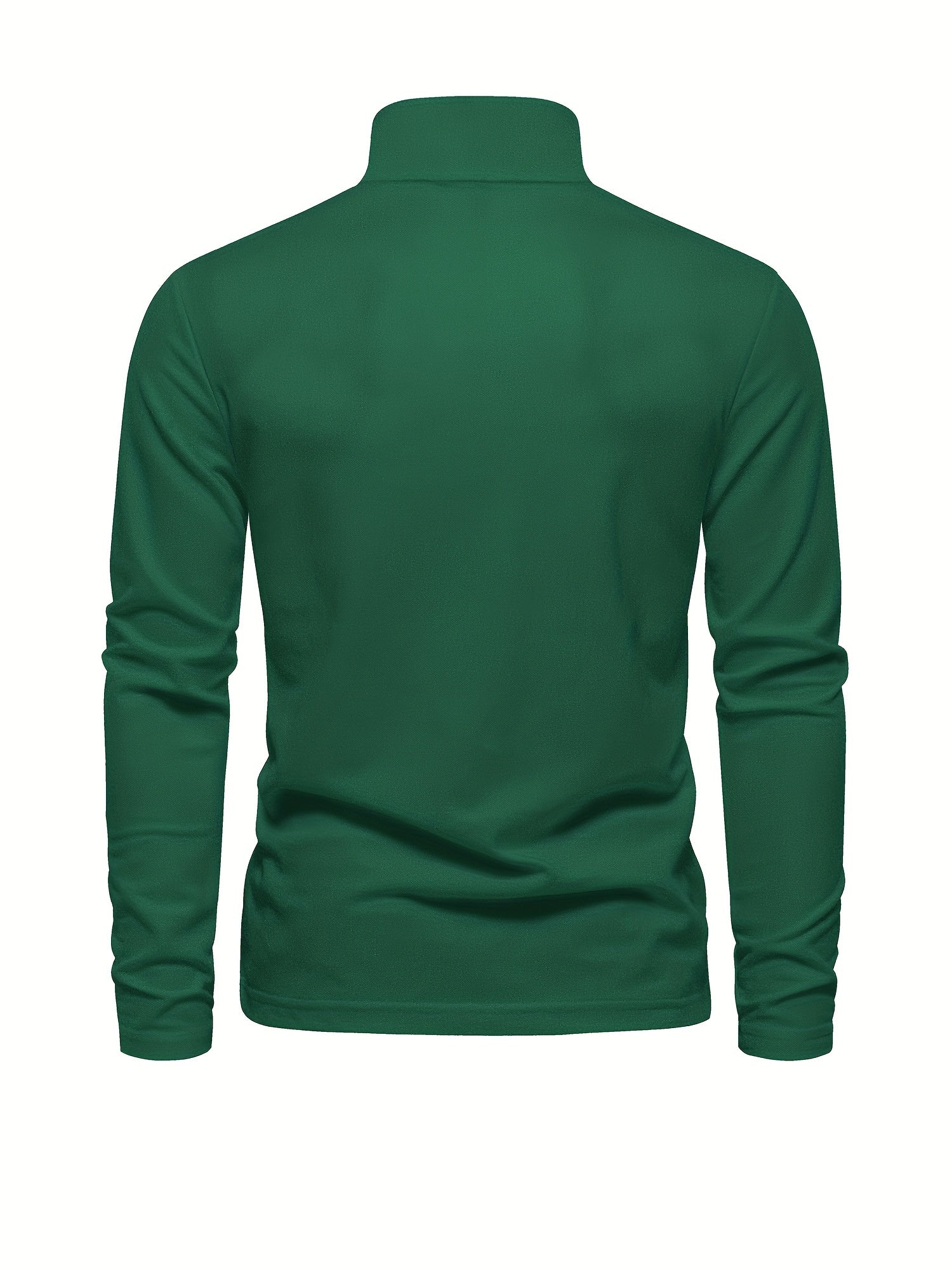 Men's Solid Giraffe Embroidery Long Sleeve Tennis Shirts, Slight Stretch All-match Fashion Men's Top